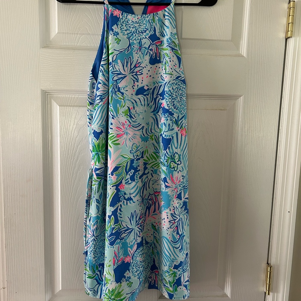 Lilly Pulitzer Blue and Pink Floral Mini Dress